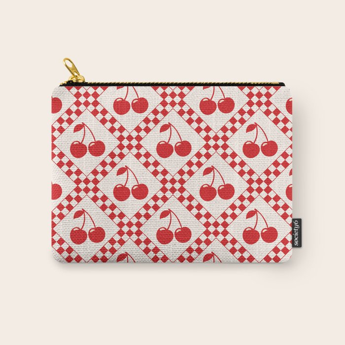 Red Cherries & Beige Checker Carry All Pouch Gallery Image 1