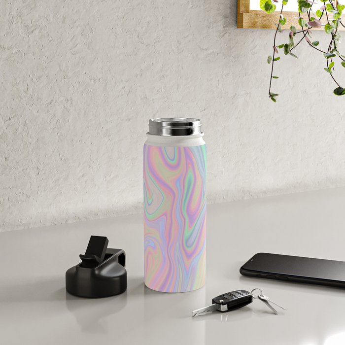 Liquid Colorful Abstract Rainbow Paint Water Bottle Gallery Image 4