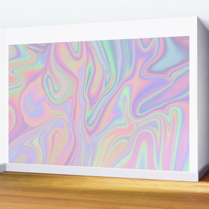 Liquid Colorful Abstract Rainbow Paint Wall Mural Gallery Image 2