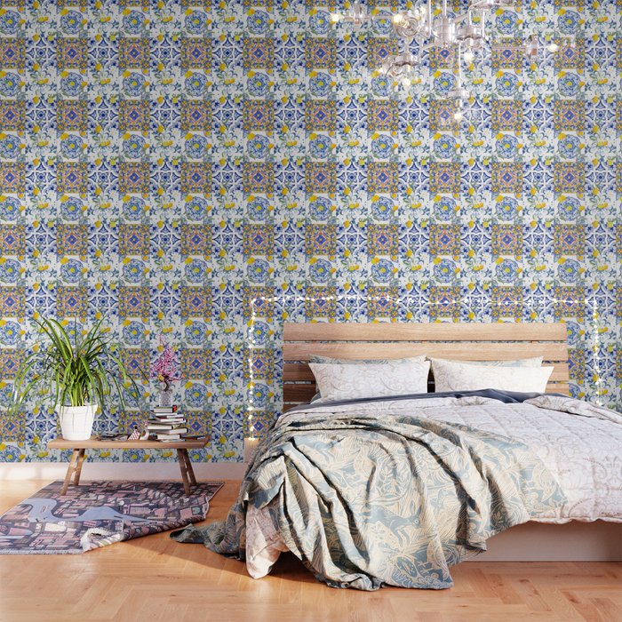 Summer, citrus ,Mediterranean style ,flowers,lemon fruit pattern  Wallpaper Gallery Image 3
