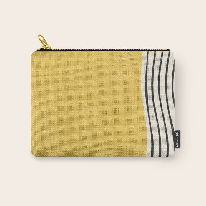 Yellow Sunset Mid Century Modern Minimalist Rothko Inspired Color Field With Lines Geometric Style Carry All Pouch Gallery Image 1