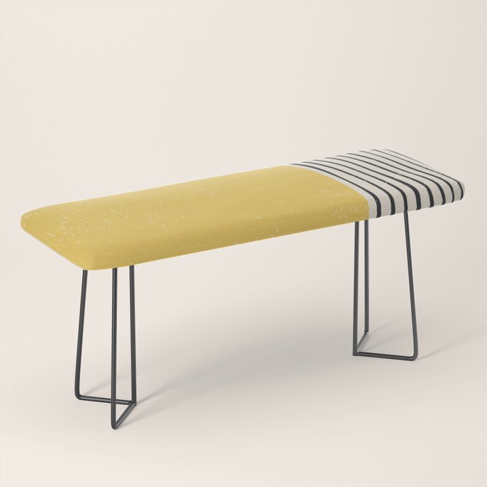 Yellow Sunset Mid Century Modern Minimalist Rothko Inspired Color Field With Lines Geometric Style Bench Gallery Image 1