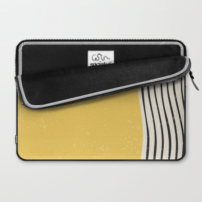 Yellow Sunset Mid Century Modern Minimalist Rothko Inspired Color Field With Lines Geometric Style Laptop Sleeve Gallery Image 2