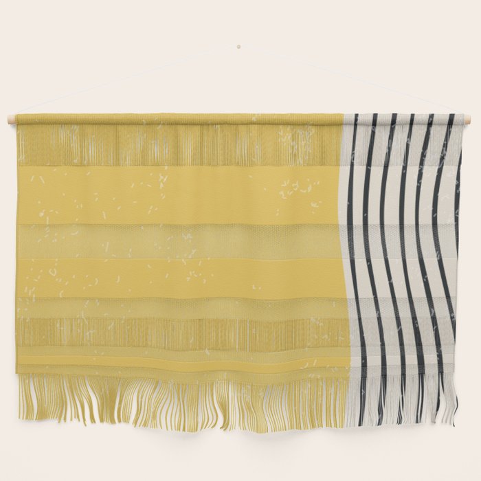 Yellow Sunset Mid Century Modern Minimalist Rothko Inspired Color Field With Lines Geometric Style Wall Hanging Gallery Image 1
