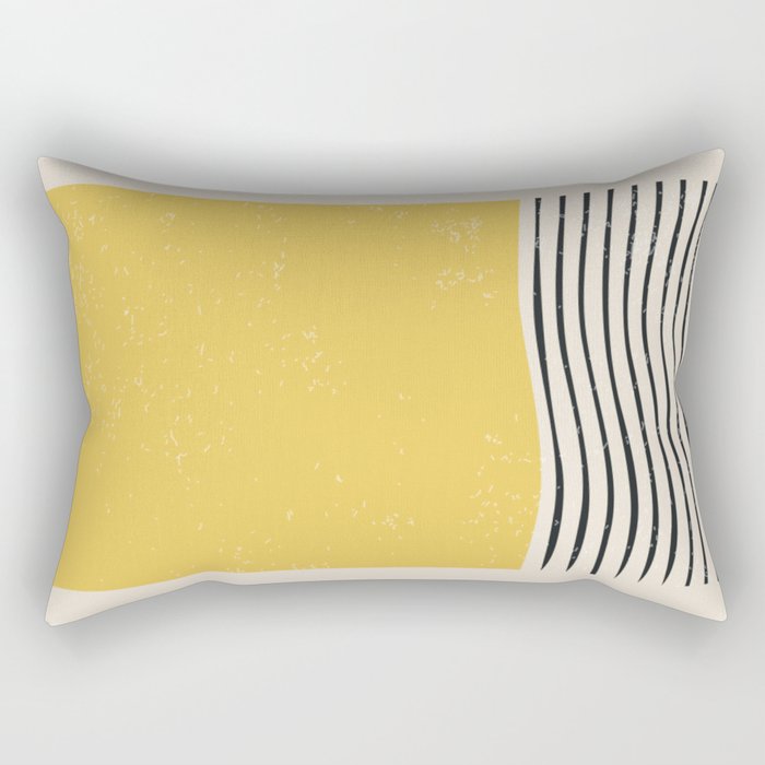 Yellow Sunset Mid Century Modern Minimalist Rothko Inspired Color Field With Lines Geometric Style Rectangular Pillow Gallery Image 1