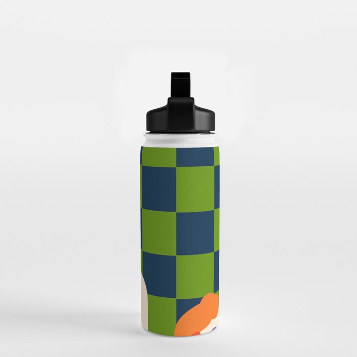 Moods, Checkers Girl Friends Chic Chess, Modern Bohemian Eclectic Woman Girl Boss, BFF Fashion Style Water Bottle Gallery Image 2