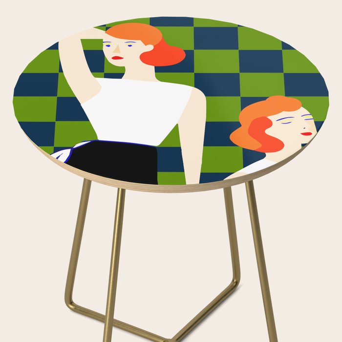 Moods, Checkers Girl Friends Chic Chess, Modern Bohemian Eclectic Woman Girl Boss, BFF Fashion Style Side Table Gallery Image 2