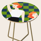 Moods, Checkers Girl Friends Chic Chess, Modern Bohemian Eclectic Woman Girl Boss, BFF Fashion Style Side Table Gallery Image 2
