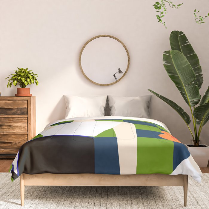 Moods, Checkers Girl Friends Chic Chess, Modern Bohemian Eclectic Woman Girl Boss, BFF Fashion Style Comforter Gallery Image 3