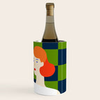 Moods, Checkers Girl Friends Chic Chess, Modern Bohemian Eclectic Woman Girl Boss, BFF Fashion Style Wine Chiller Gallery Image 1