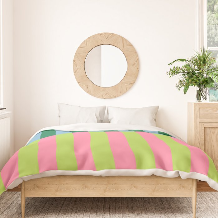 Vibrant Stripe Design: Modern Colorful Pattern for Dynamic Visuals Duvet Cover Gallery Image 3