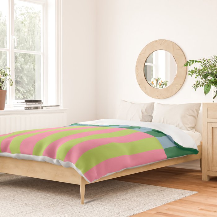 Vibrant Stripe Design: Modern Colorful Pattern for Dynamic Visuals Duvet Cover Gallery Image 2