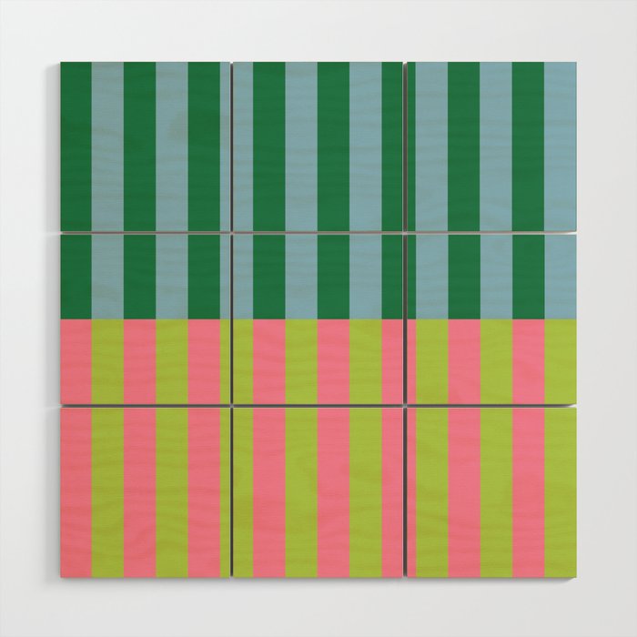 Vibrant Stripe Design: Modern Colorful Pattern for Dynamic Visuals Wood Wall Art Gallery Image 1