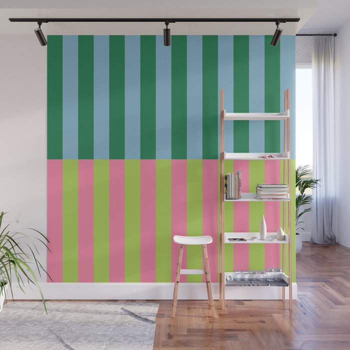 Vibrant Stripe Design: Modern Colorful Pattern for Dynamic Visuals Wall Mural Gallery Image 1