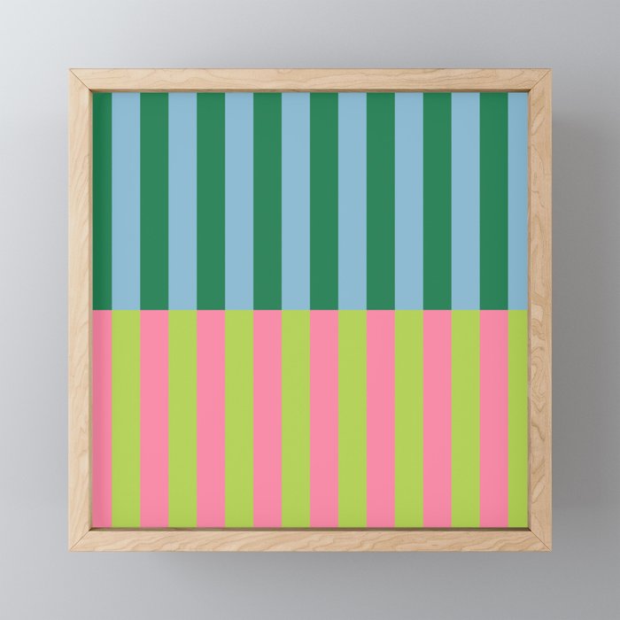 Vibrant Stripe Design: Modern Colorful Pattern for Dynamic Visuals Mini Art Print Gallery Image 1