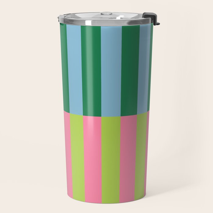 Vibrant Stripe Design: Modern Colorful Pattern for Dynamic Visuals Travel Mug Gallery Image 2