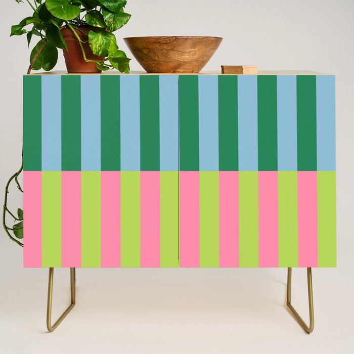 Vibrant Stripe Design: Modern Colorful Pattern for Dynamic Visuals Credenza Gallery Image 1