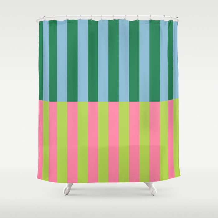 Vibrant Stripe Design: Modern Colorful Pattern for Dynamic Visuals Shower Curtain Gallery Image 1