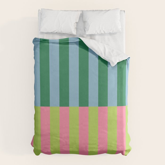 Vibrant Stripe Design: Modern Colorful Pattern for Dynamic Visuals Duvet Cover Gallery Image 1
