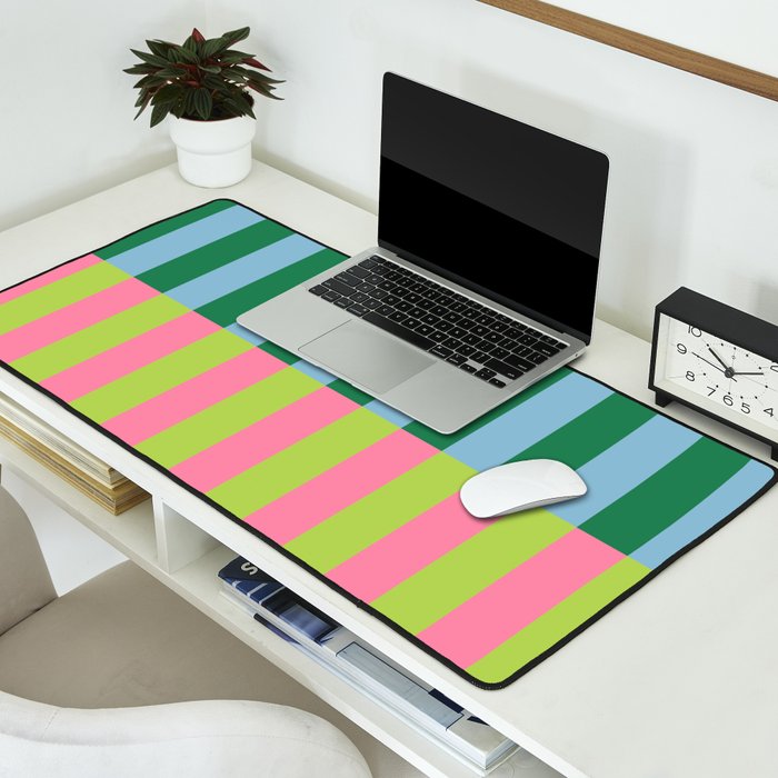Vibrant Stripe Design: Modern Colorful Pattern for Dynamic Visuals Desk Mat Gallery Image 2