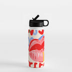 Kiss More Often, Typography Quote Saying Fun Words, Eclectic Bohemian Contemporary Passion Love, Make Out Illustration Painting  Water Bottle Gallery Image 1