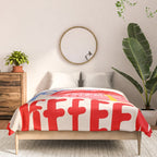 Kiss More Often, Typography Quote Saying Fun Words, Eclectic Bohemian Contemporary Passion Love, Make Out Illustration Painting  Comforter Gallery Image 3