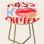 Kiss More Often, Typography Quote Saying Fun Words, Eclectic Bohemian Contemporary Passion Love, Make Out Illustration Painting  Side Table Gallery Image 2