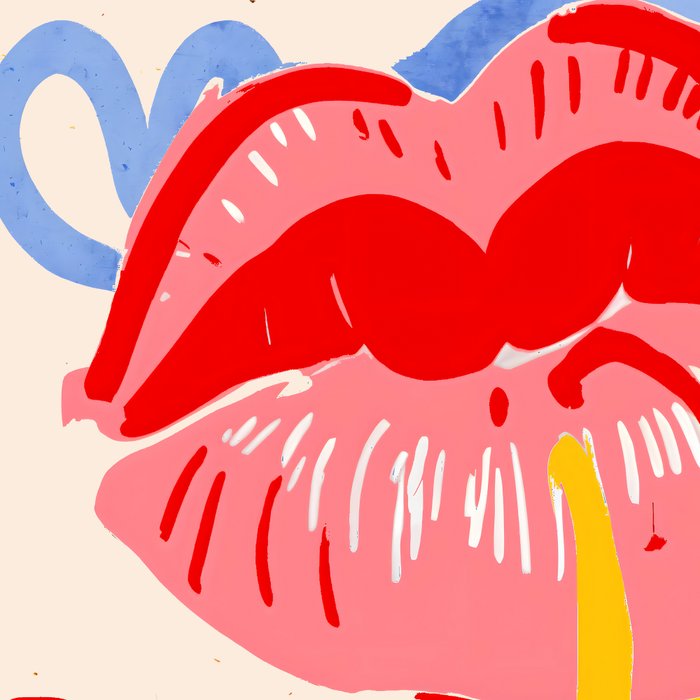 Kiss More Often, Typography Quote Saying Fun Words, Eclectic Bohemian Contemporary Passion Love, Make Out Illustration Painting  Coffee Mug Gallery Image 2