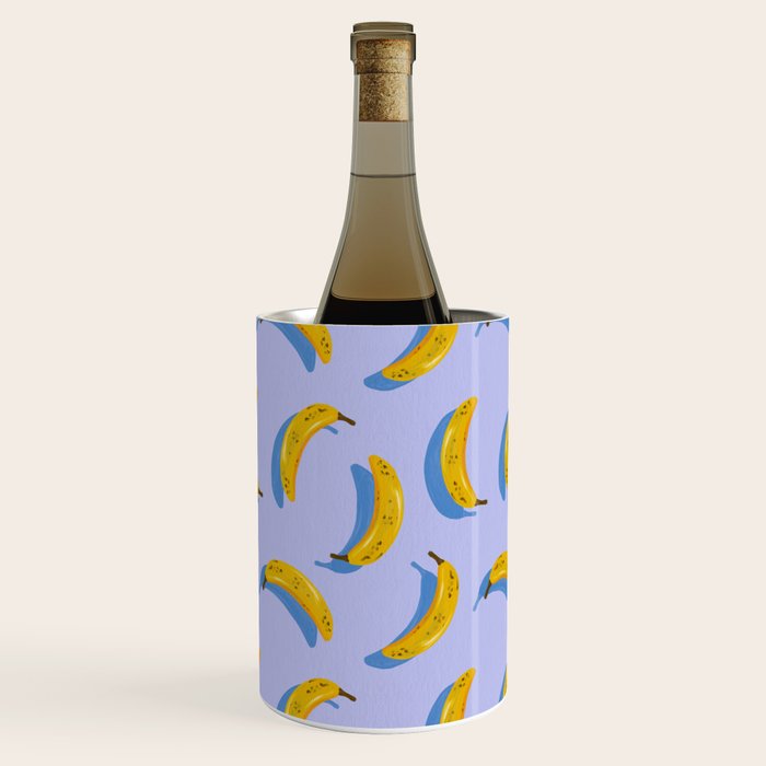 Banana Pattern - Blue Palette Wine Chiller Gallery Image 1