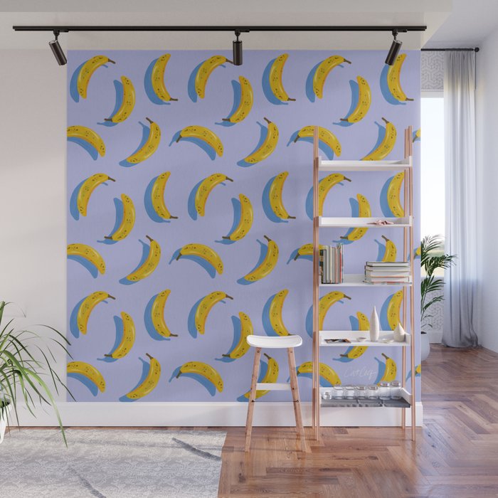 Banana Pattern - Blue Palette Wall Mural Gallery Image 1