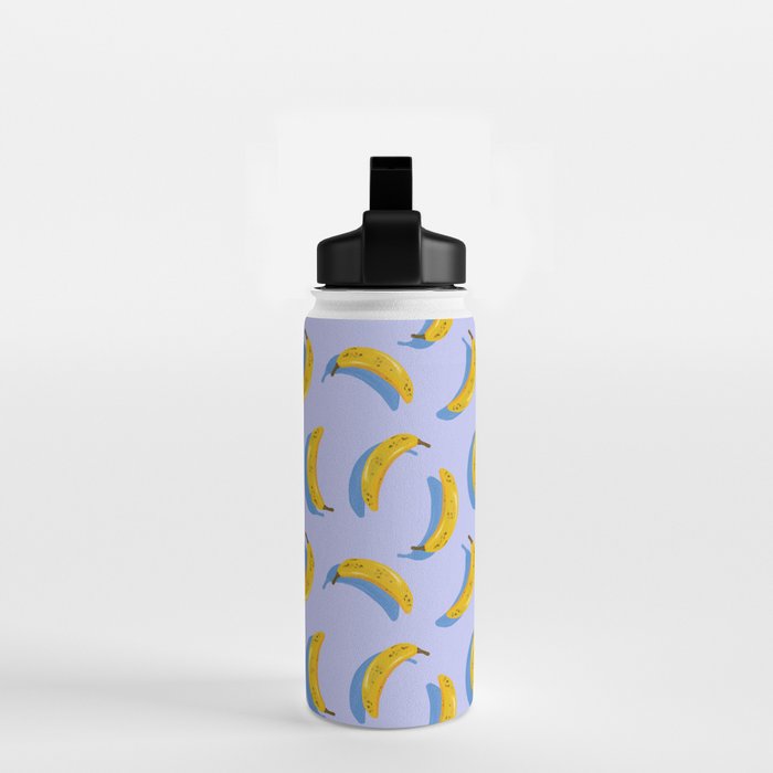 Banana Pattern - Blue Palette Water Bottle Gallery Image 2