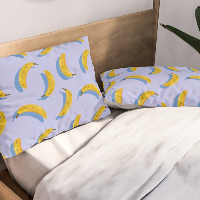 Banana Pattern - Blue Palette Pillow Sham Gallery Image 2