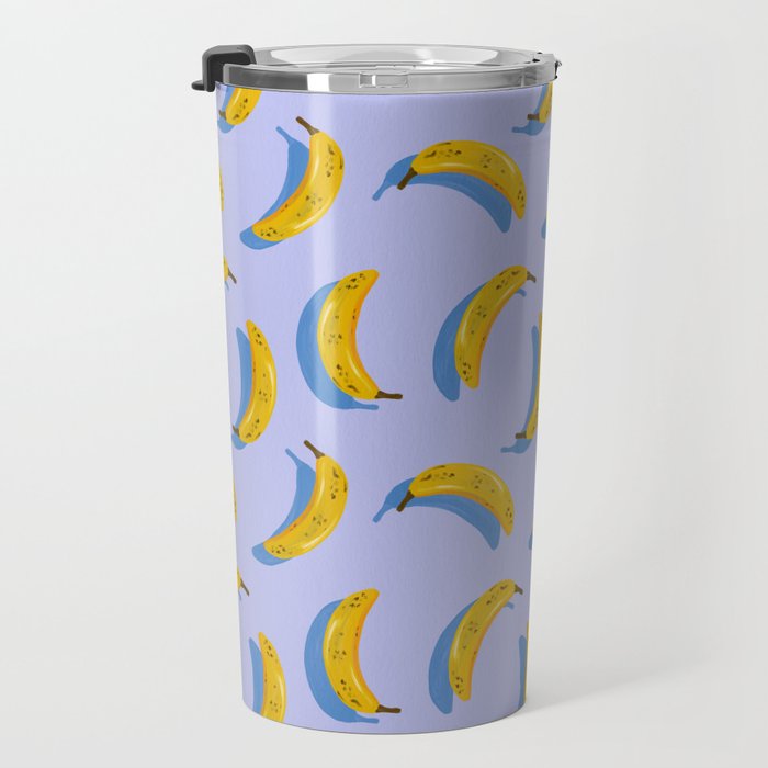 Banana Pattern - Blue Palette Travel Mug Gallery Image 3