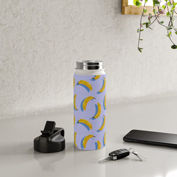 Banana Pattern - Blue Palette Water Bottle Gallery Image 4