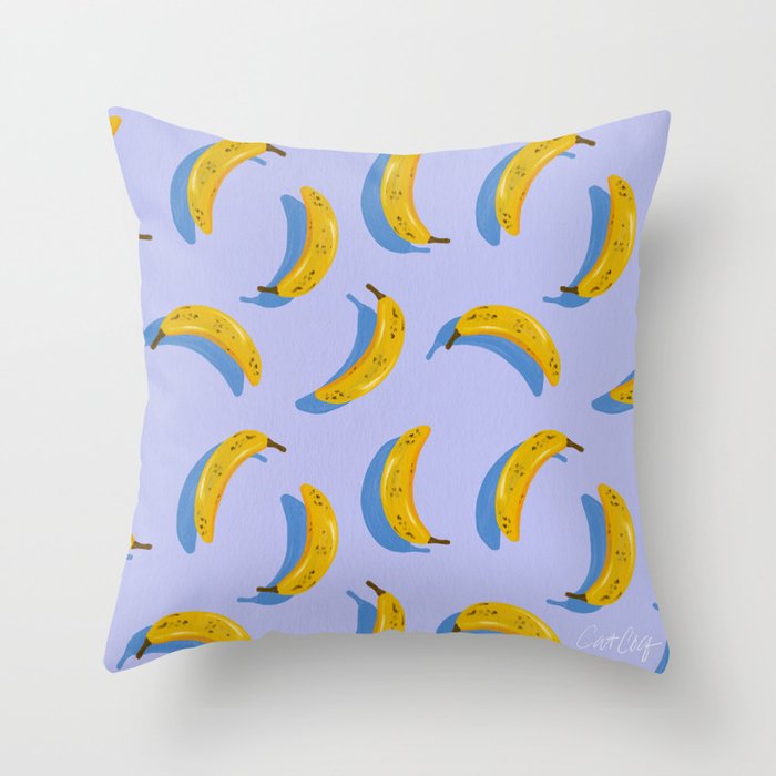 Banana Pattern - Blue Palette Throw Pillow Gallery Image 6