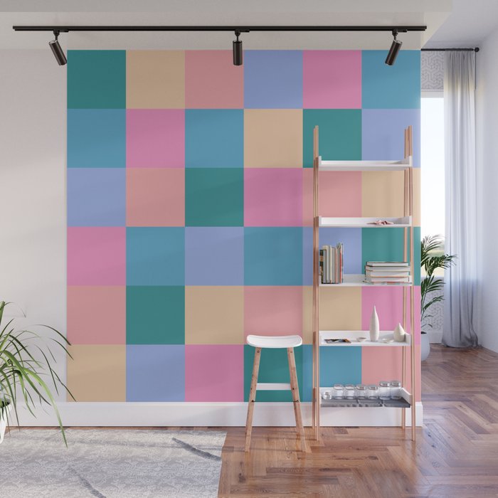 Bold Retro Checks Pattern - Large XXXI Wall Mural Gallery Image 1