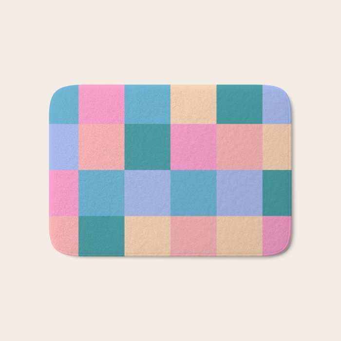 Bold Retro Checks Pattern - Large XXXI Bath Mat Gallery Image 1