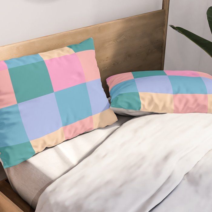 Bold Retro Checks Pattern - Large XXXI Pillow Sham Gallery Image 2