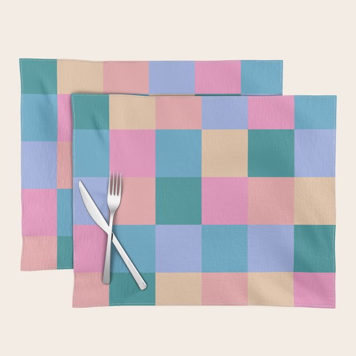 Bold Retro Checks Pattern - Large XXXI Placemat Gallery Image 1