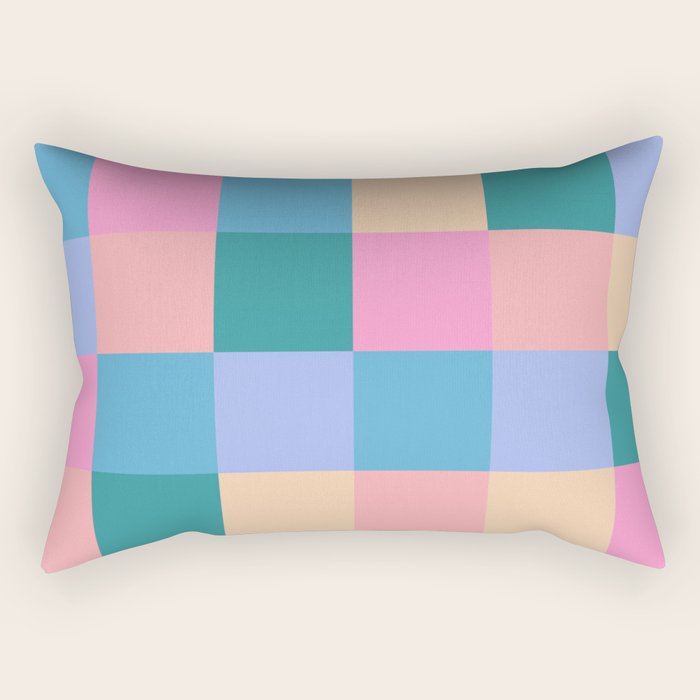 Bold Retro Checks Pattern - Large XXXI Rectangular Pillow Gallery Image 1
