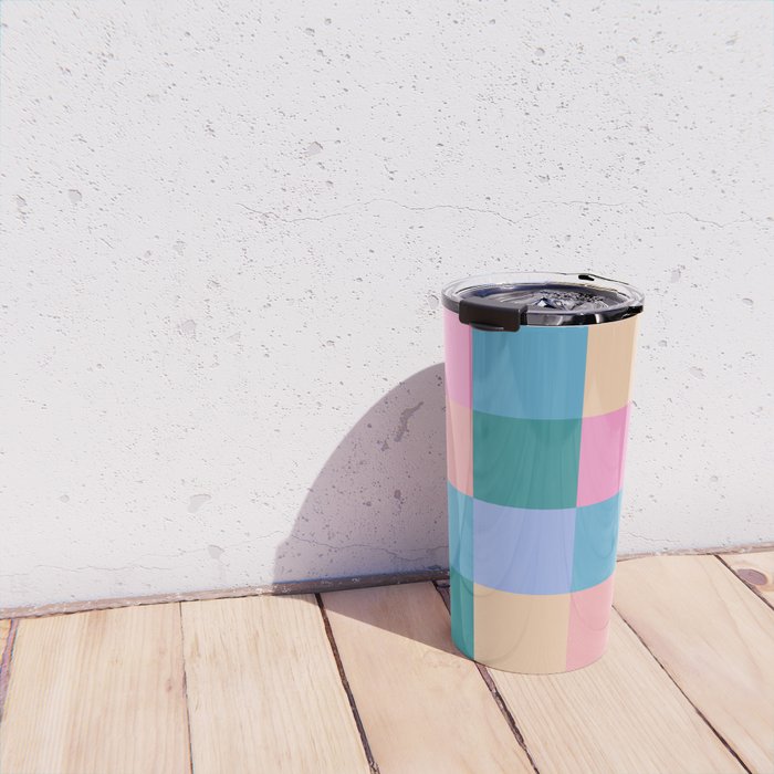 Bold Retro Checks Pattern - Large XXXI Travel Mug Gallery Image 4