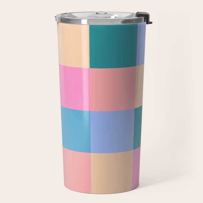 Bold Retro Checks Pattern - Large XXXI Travel Mug Gallery Image 2