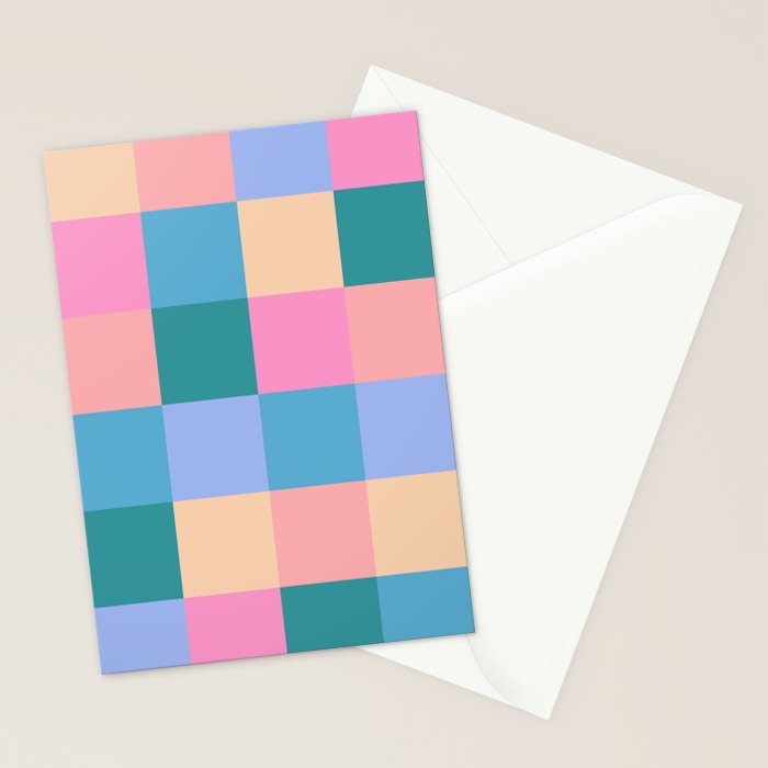 Bold Retro Checks Pattern - Large XXXI Stationery Card Gallery Image 2