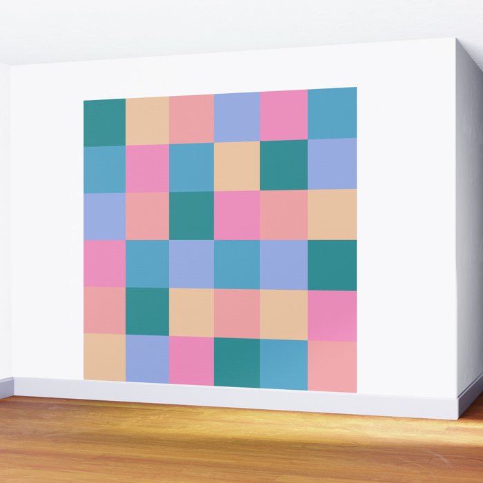 Bold Retro Checks Pattern - Large XXXI Wall Mural Gallery Image 2