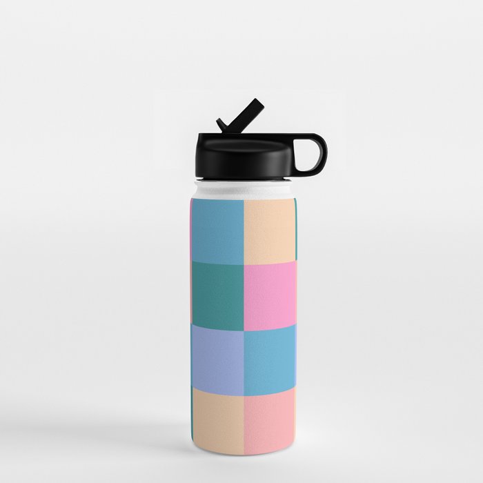 Bold Retro Checks Pattern - Large XXXI Water Bottle Gallery Image 1