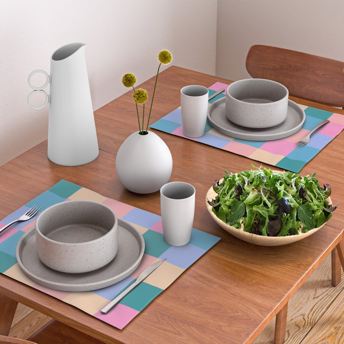 Bold Retro Checks Pattern - Large XXXI Placemat Gallery Image 2