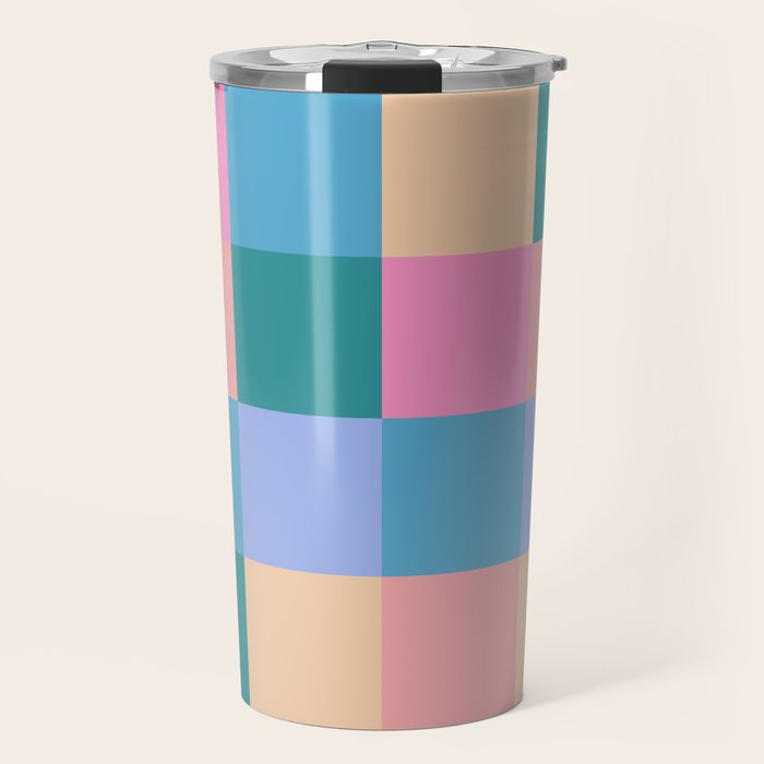 Bold Retro Checks Pattern - Large XXXI Travel Mug Gallery Image 1