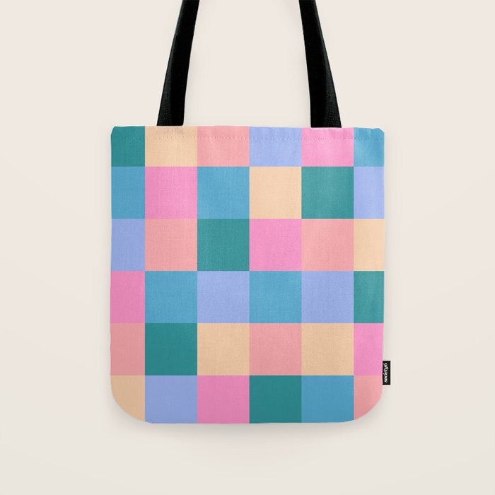 Bold Retro Checks Pattern - Large XXXI Tote Bag Gallery Image 1
