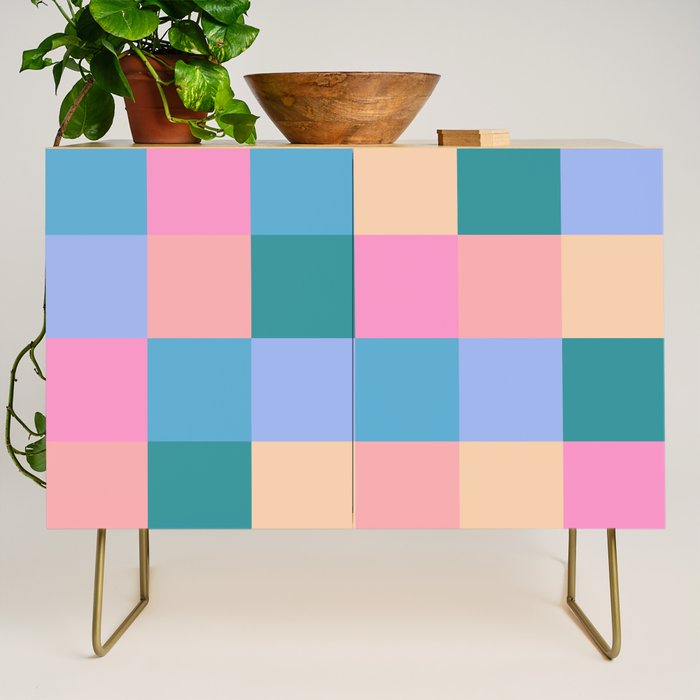 Bold Retro Checks Pattern - Large XXXI Credenza Gallery Image 1