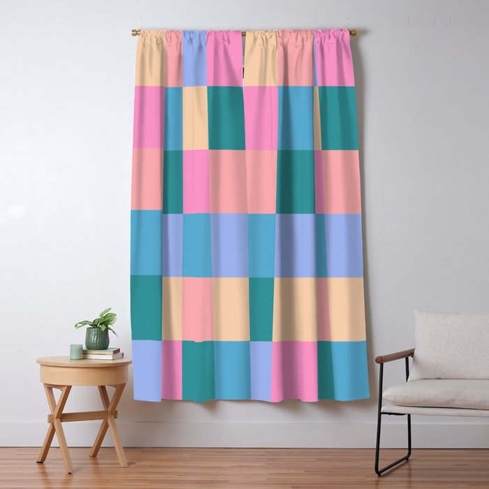 Bold Retro Checks Pattern - Large XXXI Window Curtain Gallery Image 5